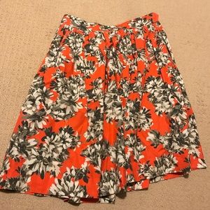 J Crew orange floral skirt